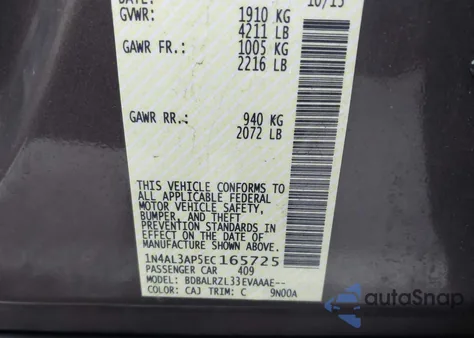 2014 Nissan Altima 2.5 S from USA, damaged, VIN 1N4AL3AP5EC165725